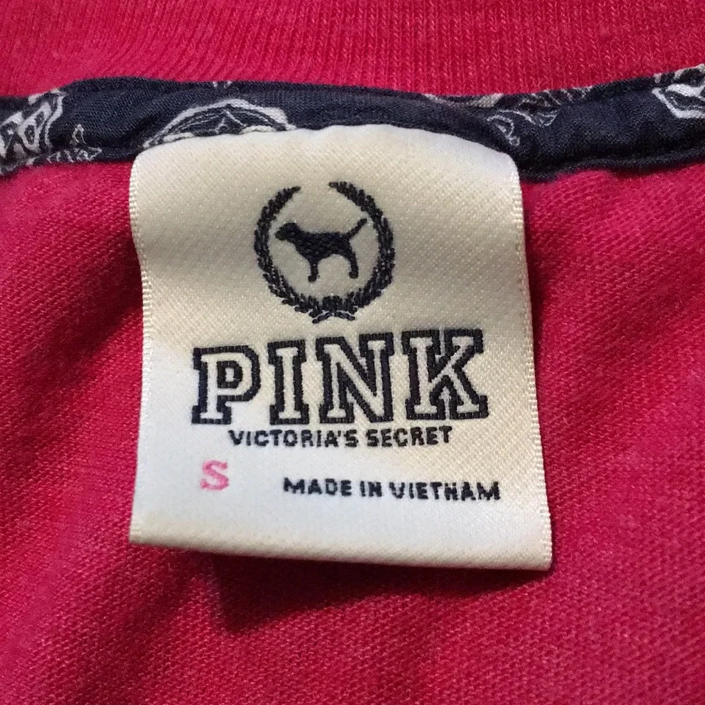 Victoria Secret Pink short sleeved Pink 86 Love top Sz Small - Picture 6 of 7